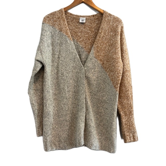 CAbi  Tilt Colorblock Cotton Blend Longline Snap Closure Cardigan Size Small - Picture 1 of 6